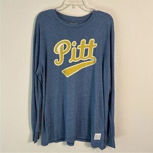 Pitt Panthers Original Retro Brand Long Sleeve Shirt Blue Men’s XL Relaxed Fit